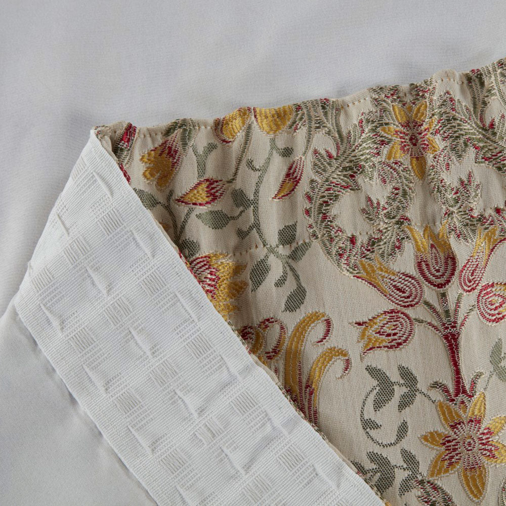 Kyoto Natural Floral Jacquard Pencil Pleat Curtain