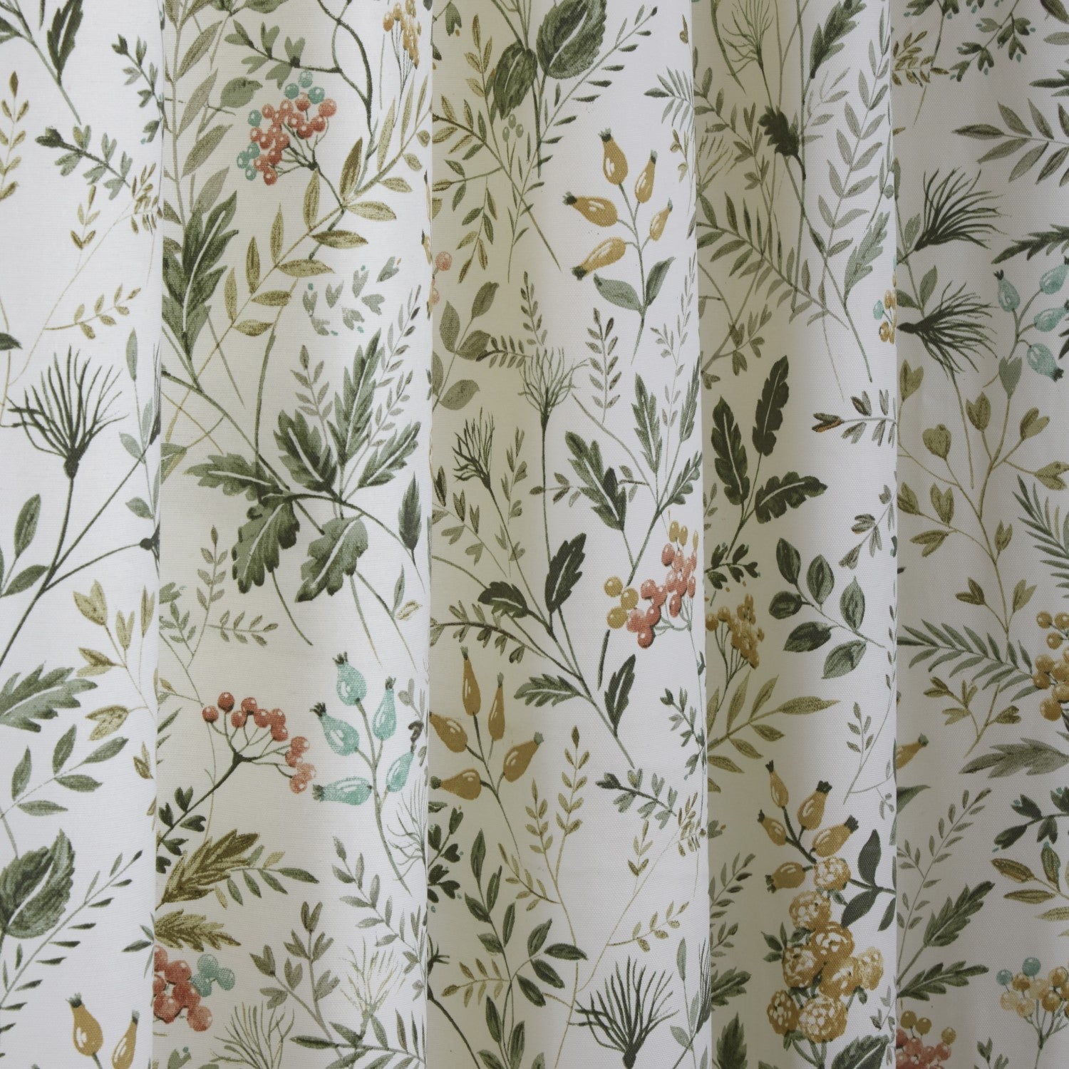 Cleo Floral Willow Pencil Pleat Curtains