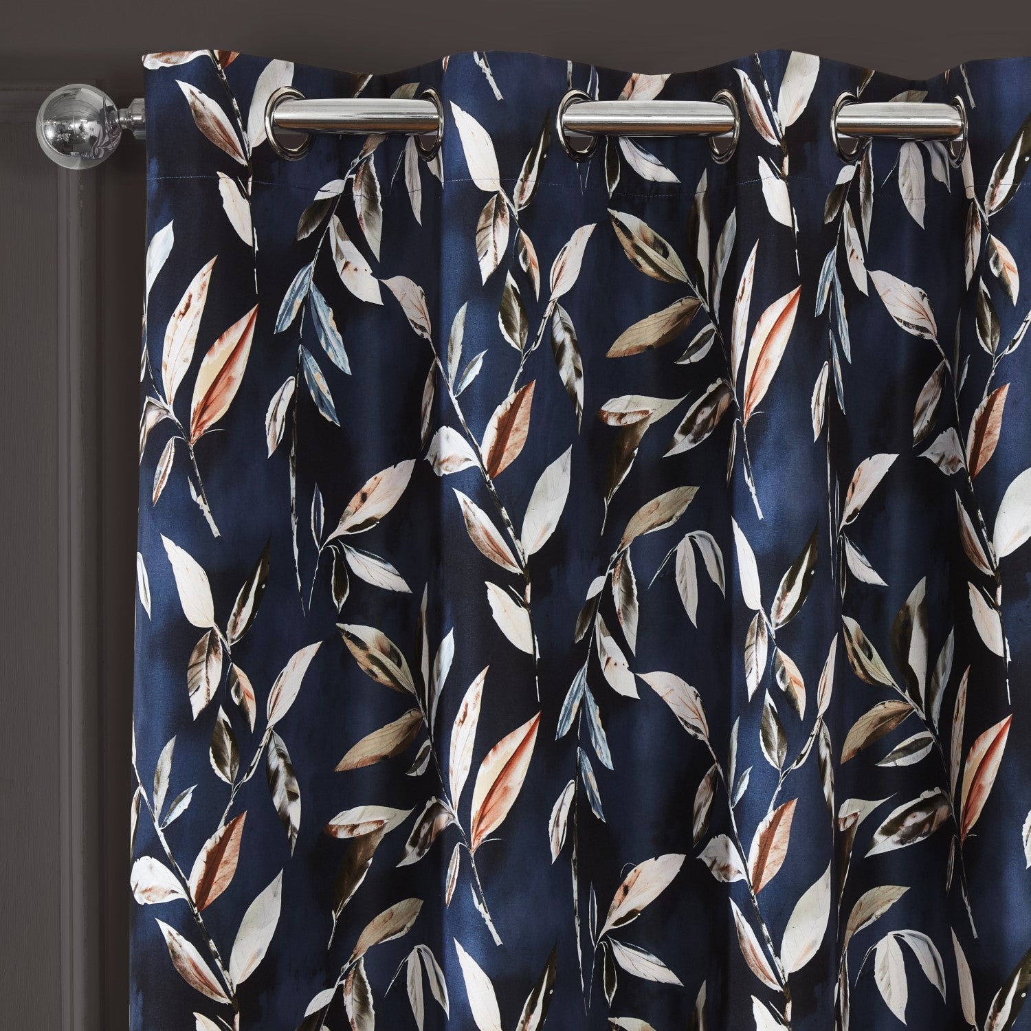 Madrid Navy Blackout Eyelet Curtains