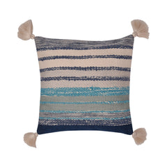 Grayson Blue Outdoor Tassel Cushion (43cm x 43cm)