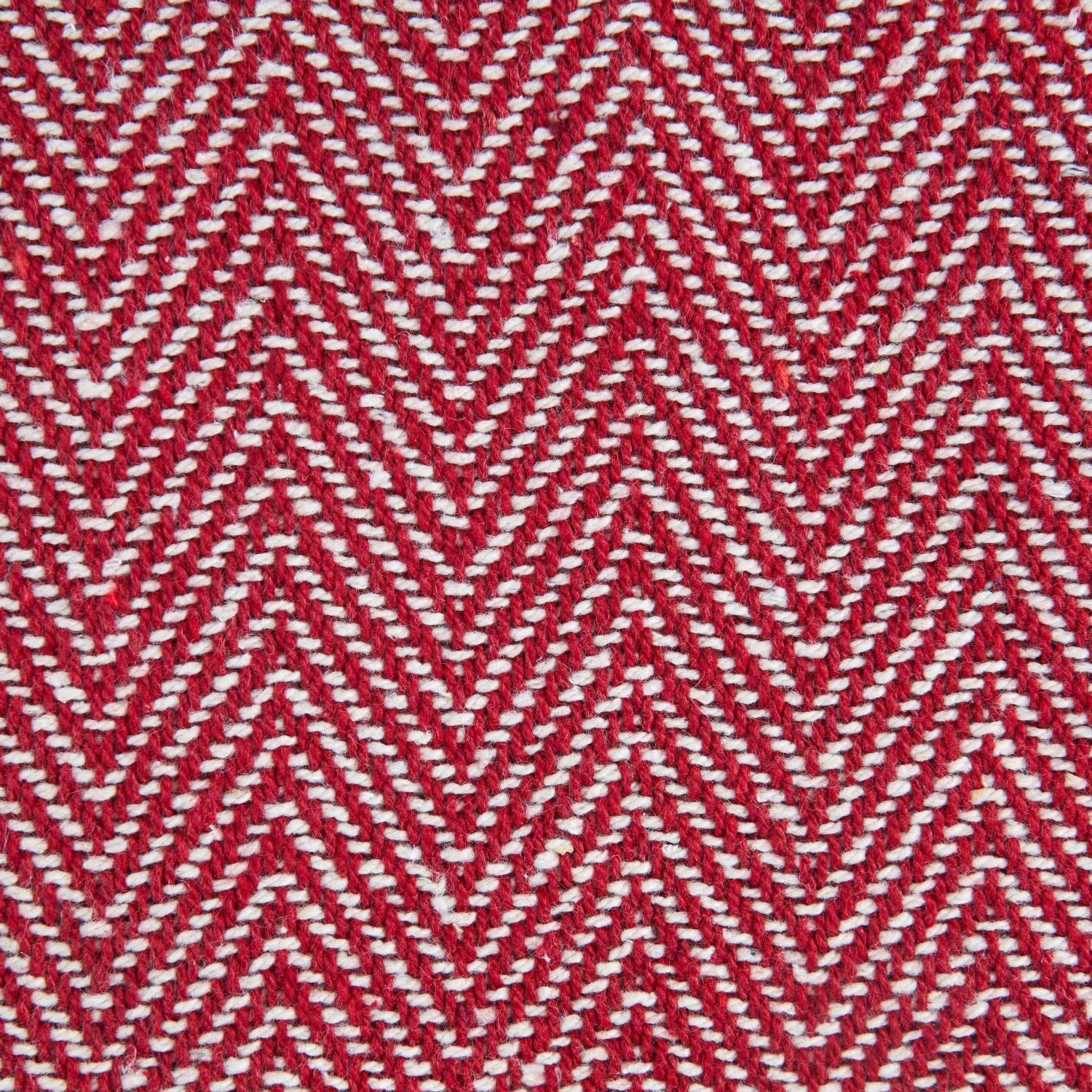 Herringbone Red Recycled Cotton Throw