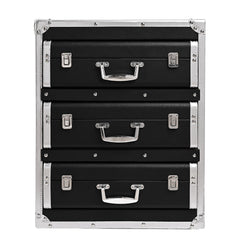 Harvey Makin Black PU Leather 3 Drawer Storage Box