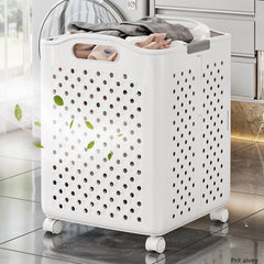 Foldable White Large Laundry Basket