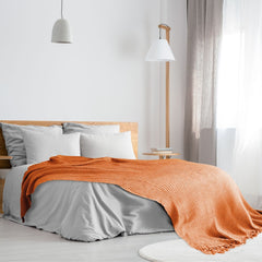 Orange Honeycomb Recycled Cotton Throw