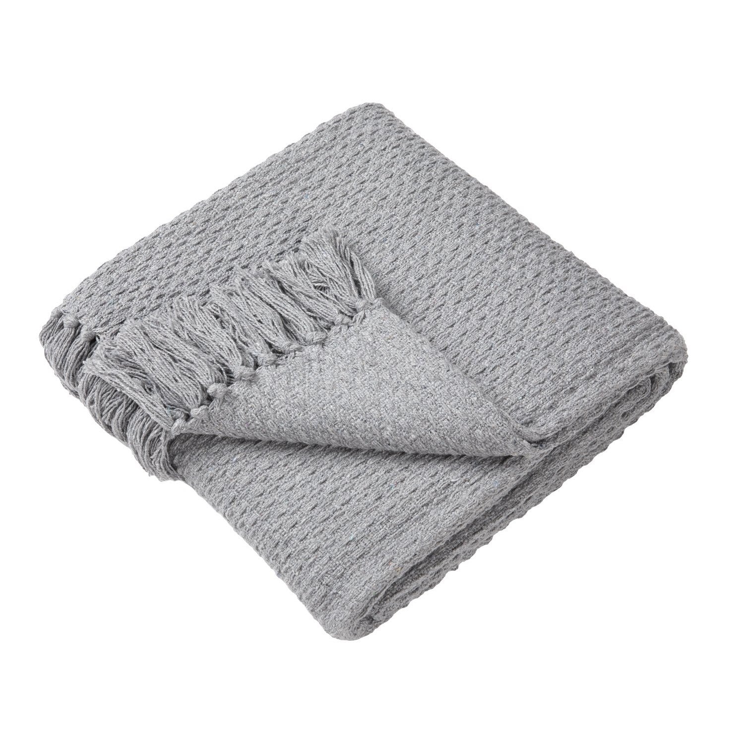 Hayden Grey Cotton Throw (130cm x 180cm)