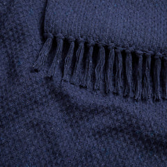 Hayden Navy Cotton Throw (130cm x 180cm)