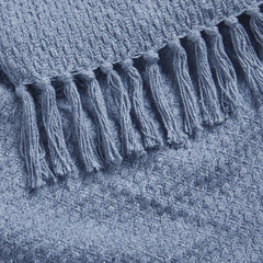 Hayden Blue Cotton Throw (130cm x 180cm)