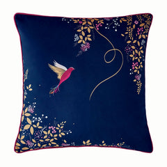 Sara Miller Hummingbird Navy Velvet Feather Cushion (50cm x 50cm) (Discon)