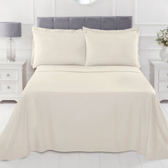100% Cotton 180TC Cream Flat Sheet