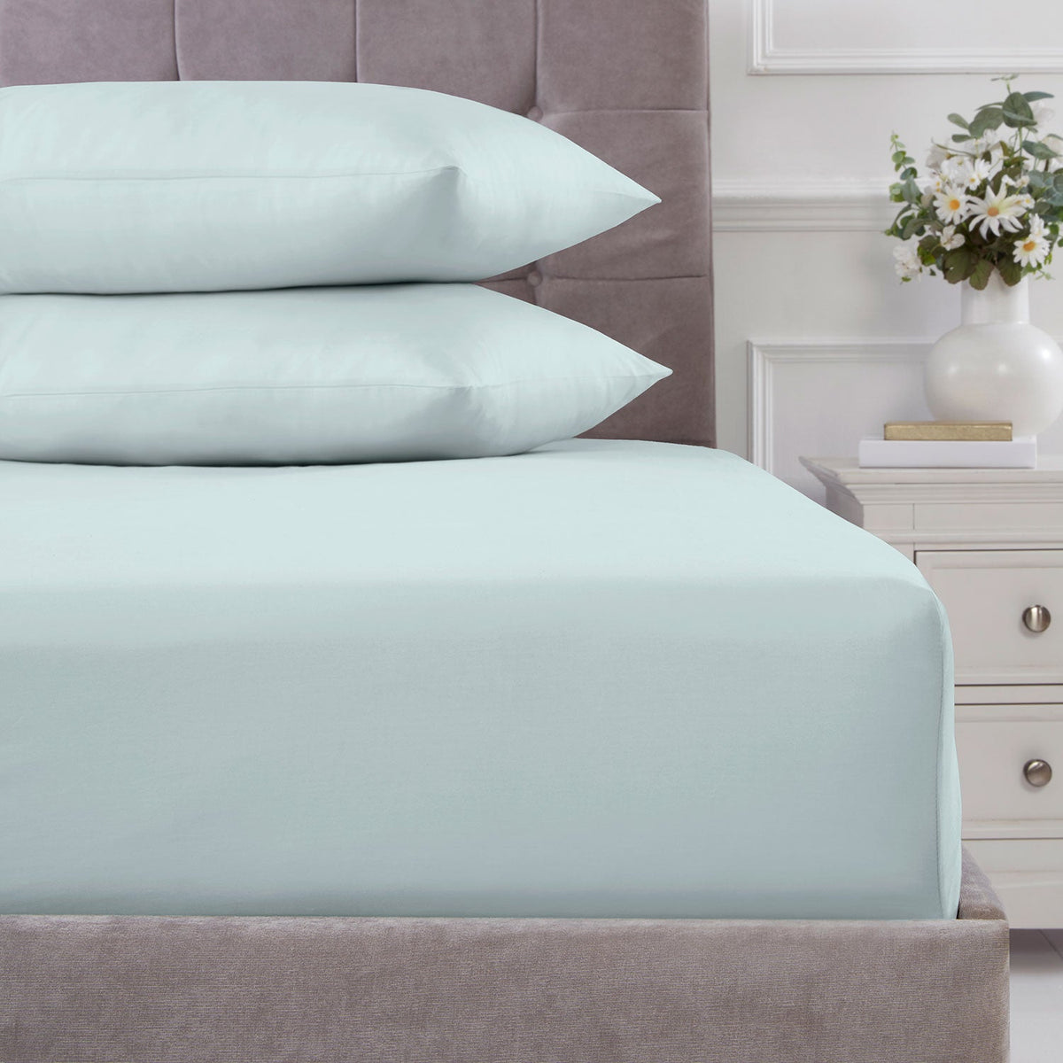 100% Cotton 180TC Duckegg Deep Fitted Sheet
