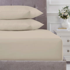 100% Cotton 180TC Natural Deep Fitted Sheet