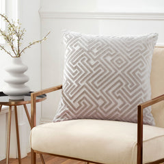 Barcelona Silver Velvet Large Cushion (55cm x 55cm)