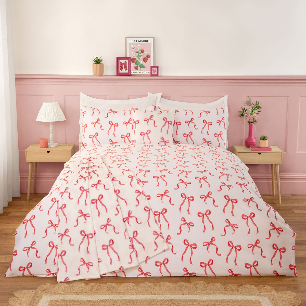 Beautiful Bows Bedding Bedding, Cushion & Throw Bundle In A Bag