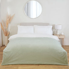 Brooklyn Soft Green Chunky Ribbed Fleece Throw (130cm x 180cm)