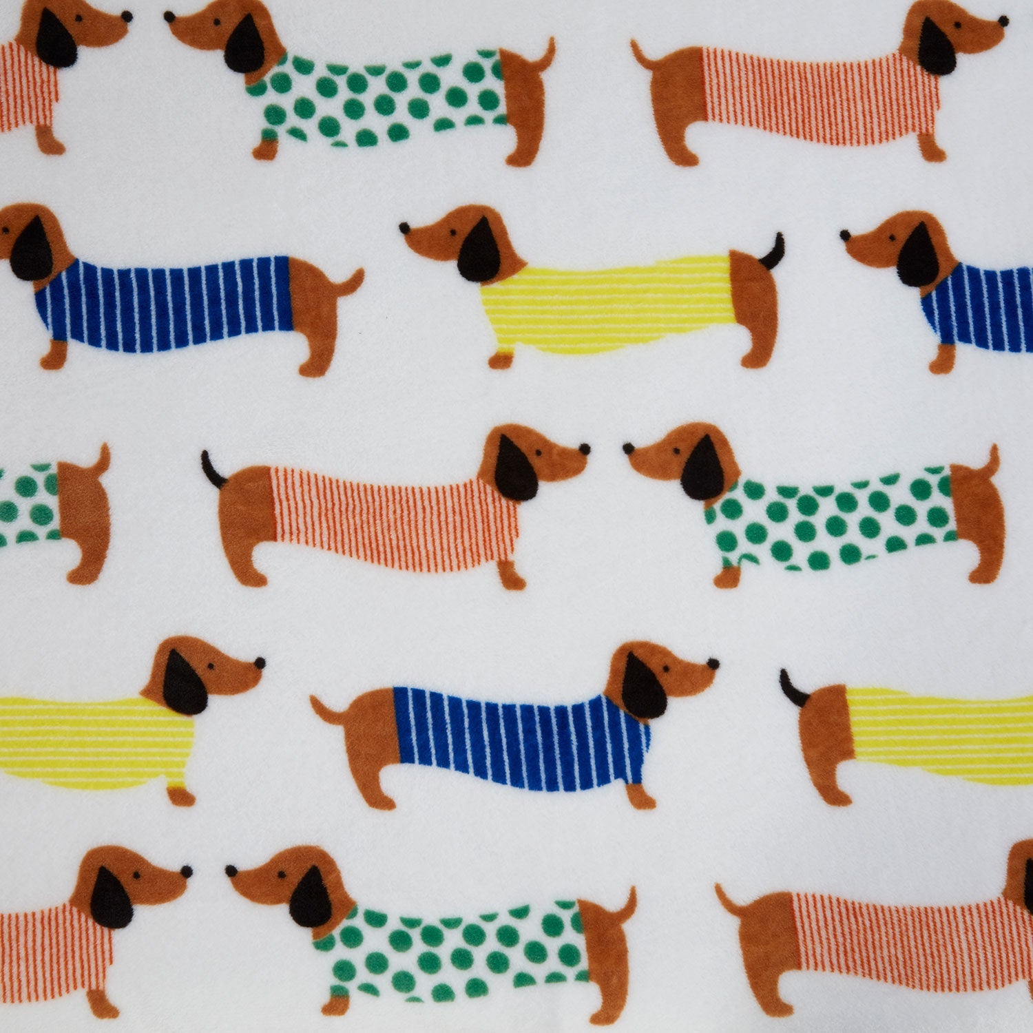 Dog Pals Sausage Dog Printed Fleece Throw (130cm x 150cm)