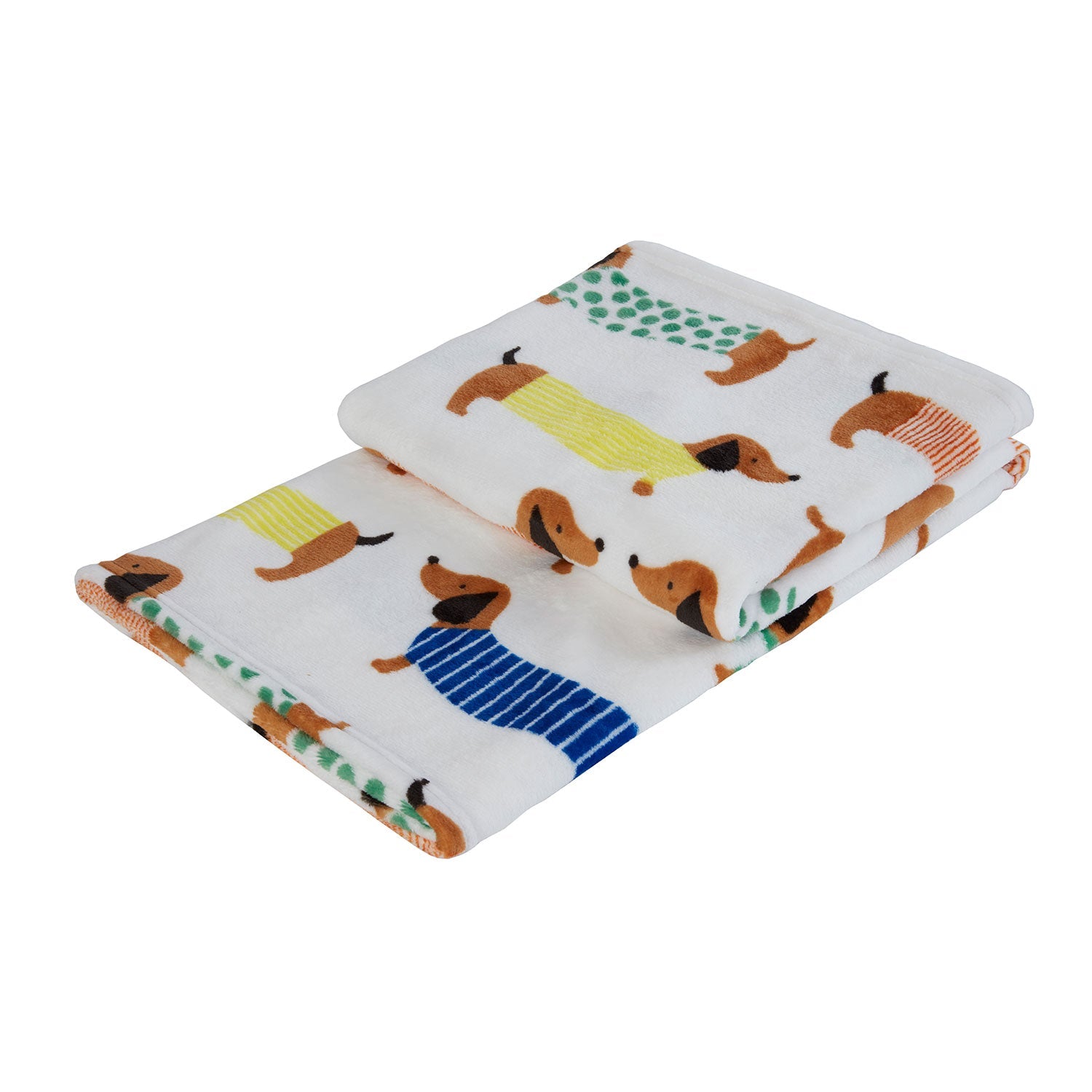 Dog Pals Sausage Dog Printed Fleece Throw (130cm x 150cm)