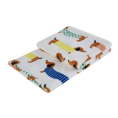 Dog Pals Sausage Dog Printed Fleece Throw (130cm x 150cm)