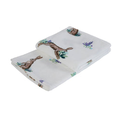 Hare Natural Printed Fleece Throw (130cm x 150cm)