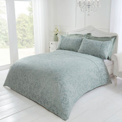 Paisley Soft Green Faux Silk Oxford Pillowcases (Pair)