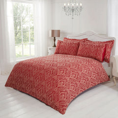 Regency Red Luxury Cotton Rich Jacquard Duvet Cover