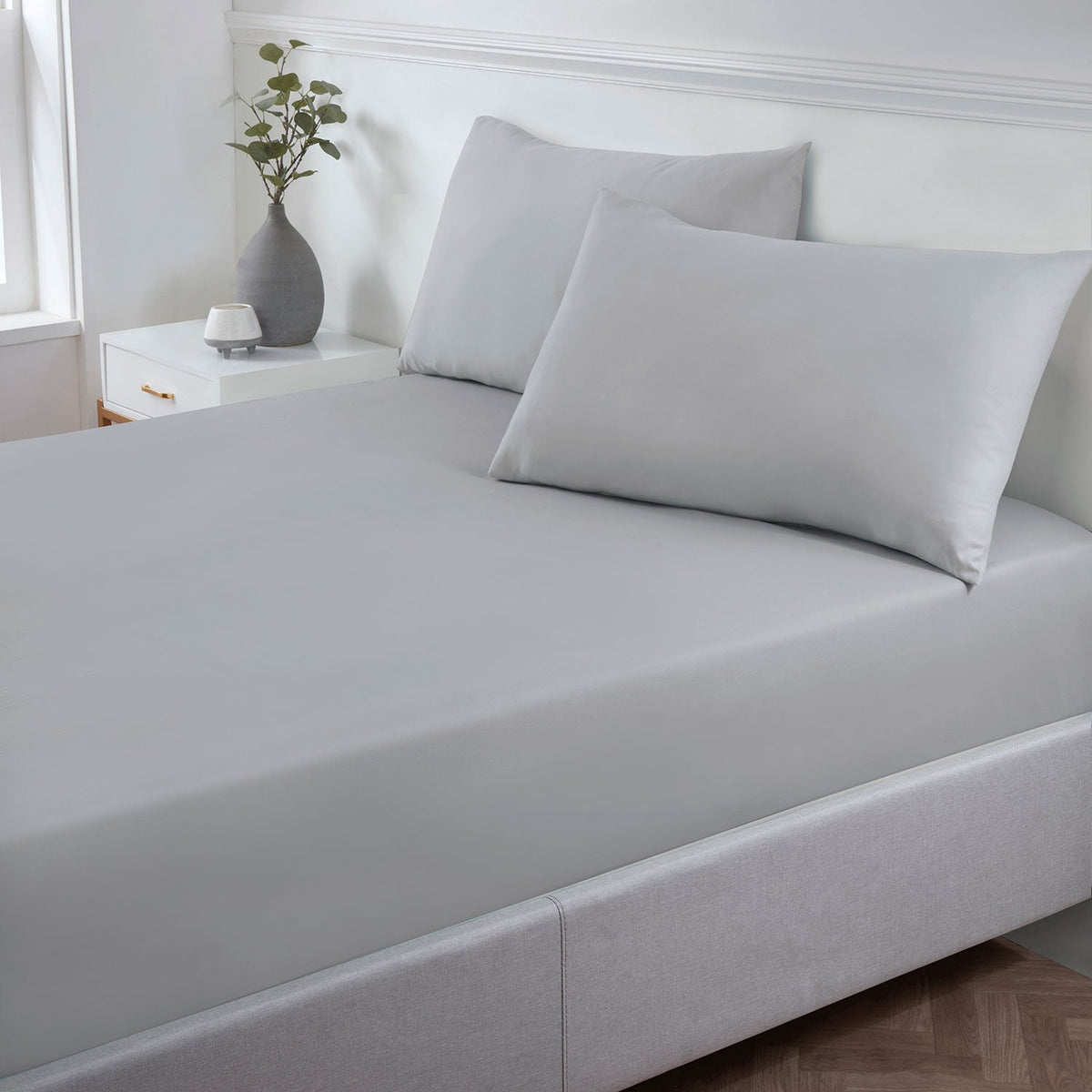 Grey Super Soft Easycare Standard (25cm) Fitted Sheet