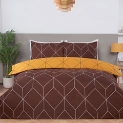 Zen Ochre Geometric Duvet Set
