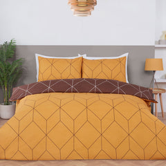 Zen Ochre Geometric Duvet Set