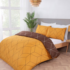 Zen Ochre Geometric Duvet Set