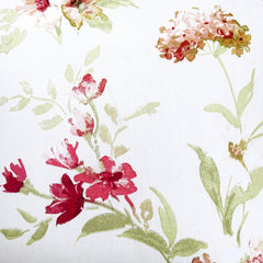 Jeannie Red Floral Pencil Pleat Curtains