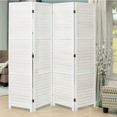 Solid Wood 4-Panel Folding Room Divider Screen
