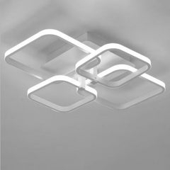 White Minimalist LED Semi-Flush Ceiling Light