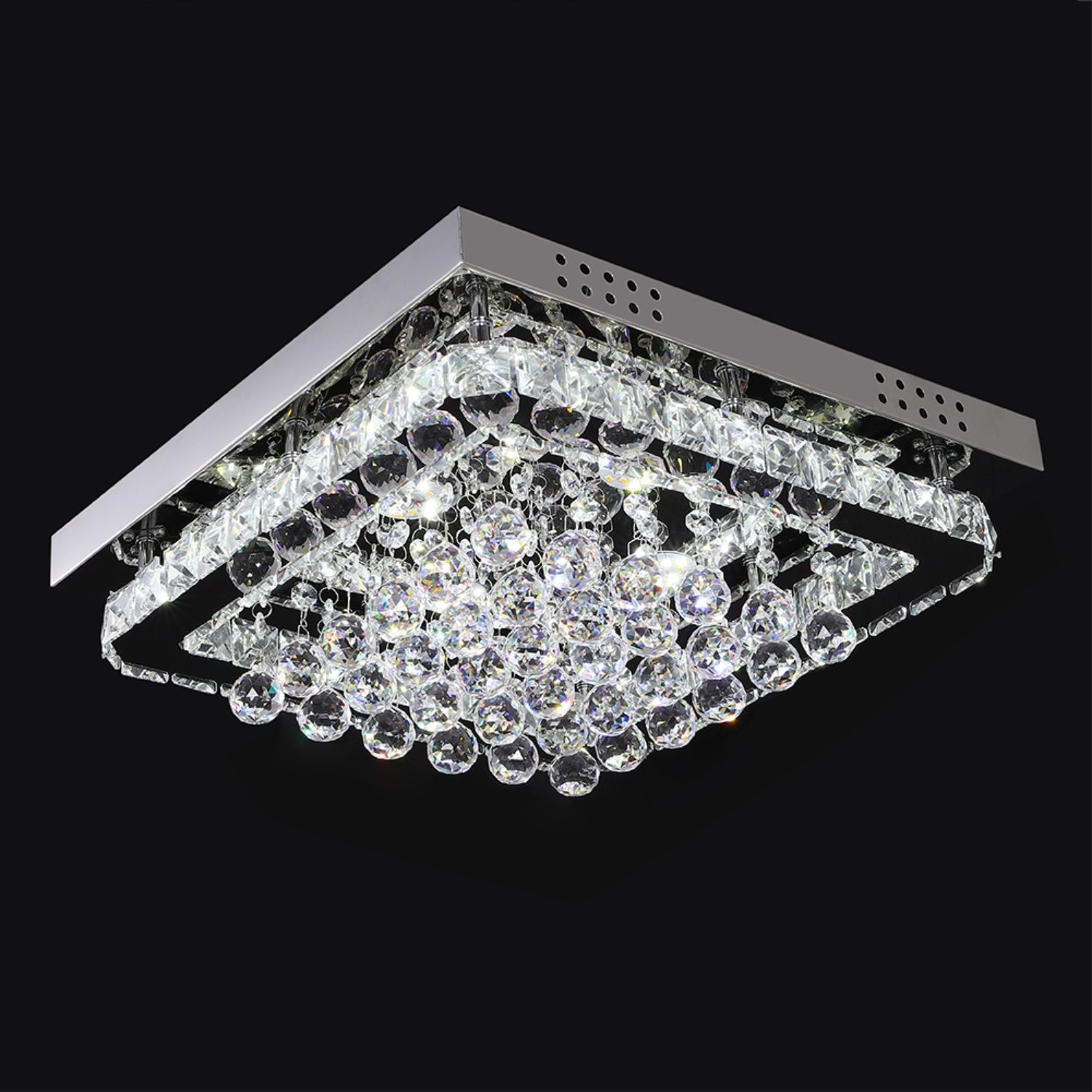 Square Crystal LED Flush Mount Ceiling Light