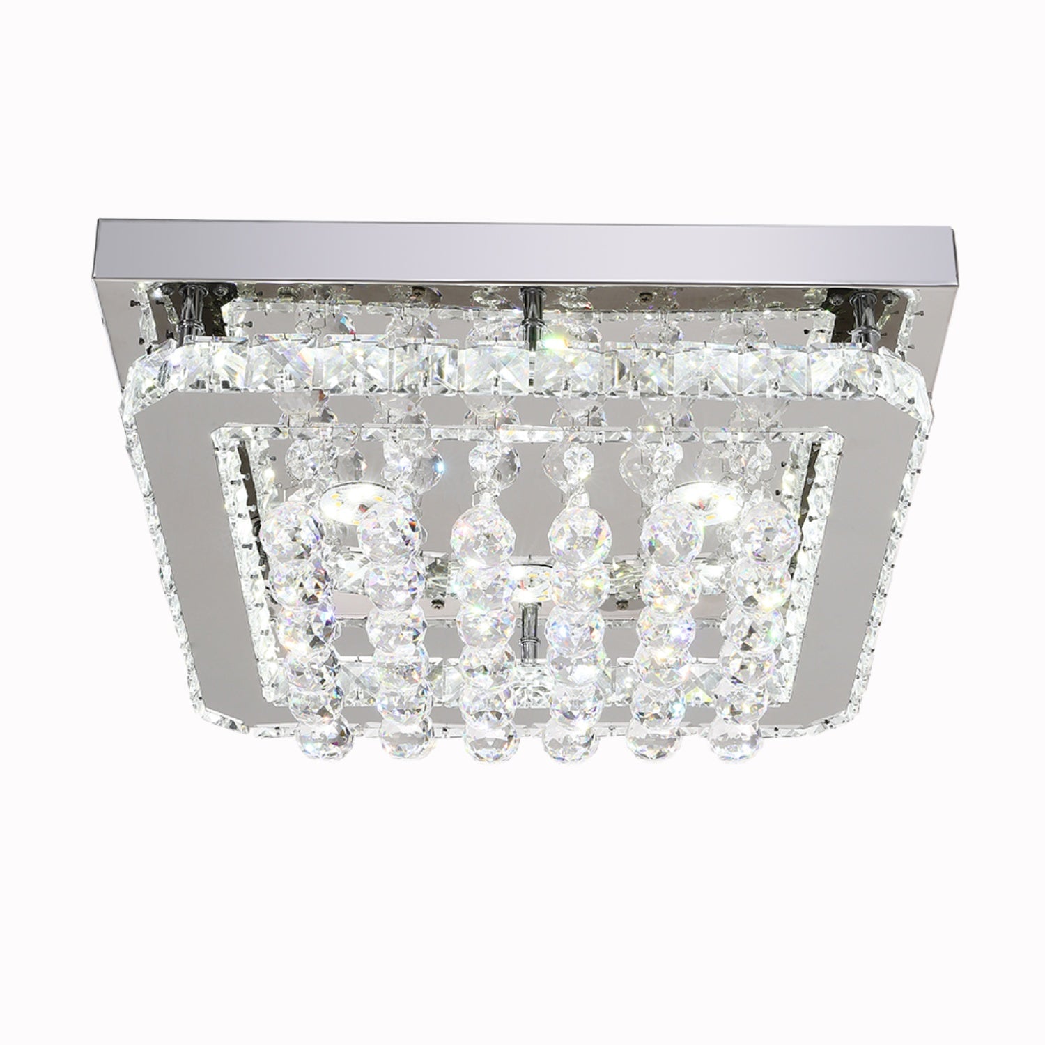 Square Crystal LED Flush Mount Ceiling Light