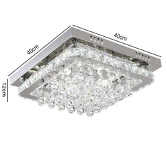 Square Crystal LED Flush Mount Ceiling Light