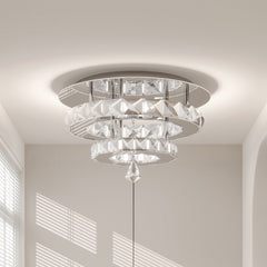 Chrome Crystal 30W LED Semi-Flush Ceiling Light