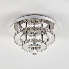 Chrome Crystal 30W LED Semi-Flush Ceiling Light