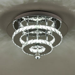 Chrome Crystal 30W LED Semi-Flush Ceiling Light
