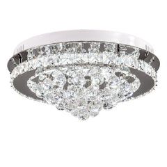 Round Crystal Droplet LED Semi Flush Ceiling Light