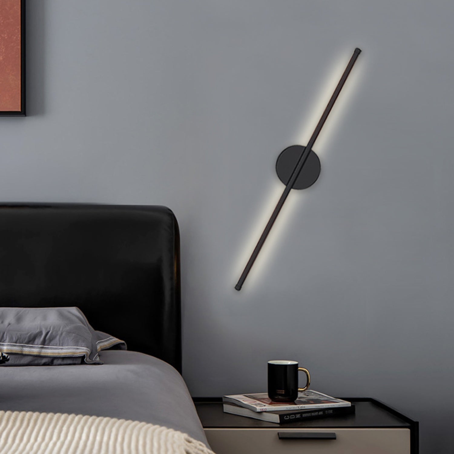 Minimalistic Black Warm White LED Wall Light 10W