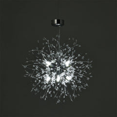 Dandelion-Style Chrome Crystal Pendant Light
