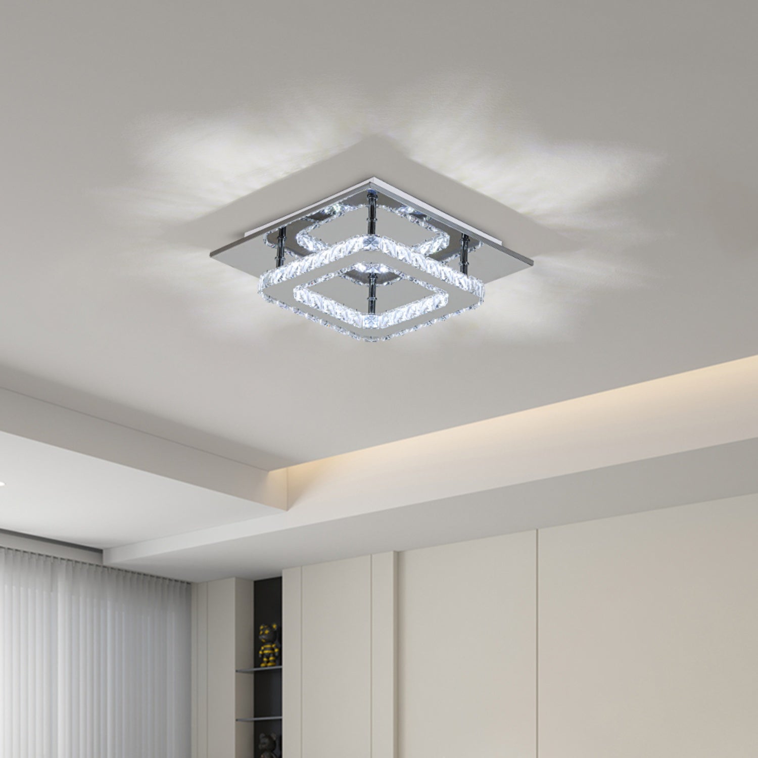 30cm Chrome Crystal LED Ceiling Light 24W