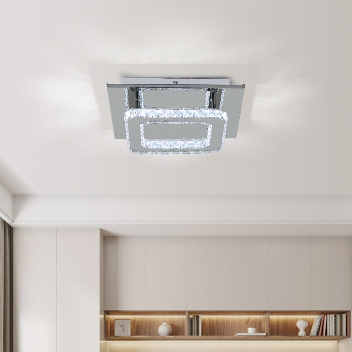 30cm Chrome Crystal LED Ceiling Light 24W