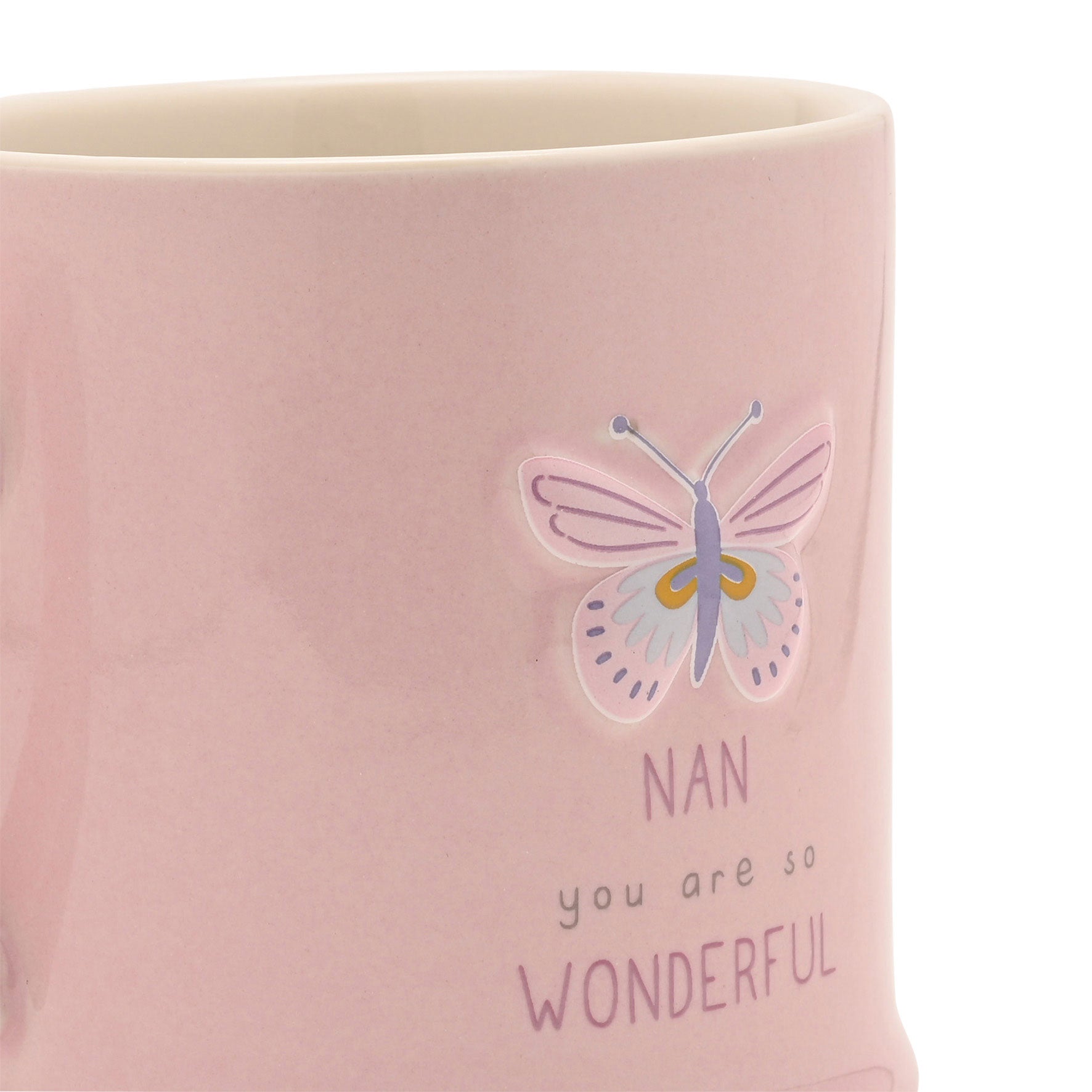 Nan Embossed Butterfly Mug