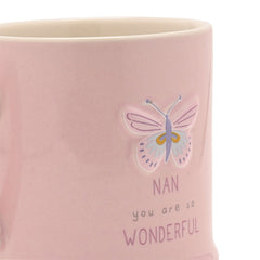 Nan Embossed Butterfly Mug