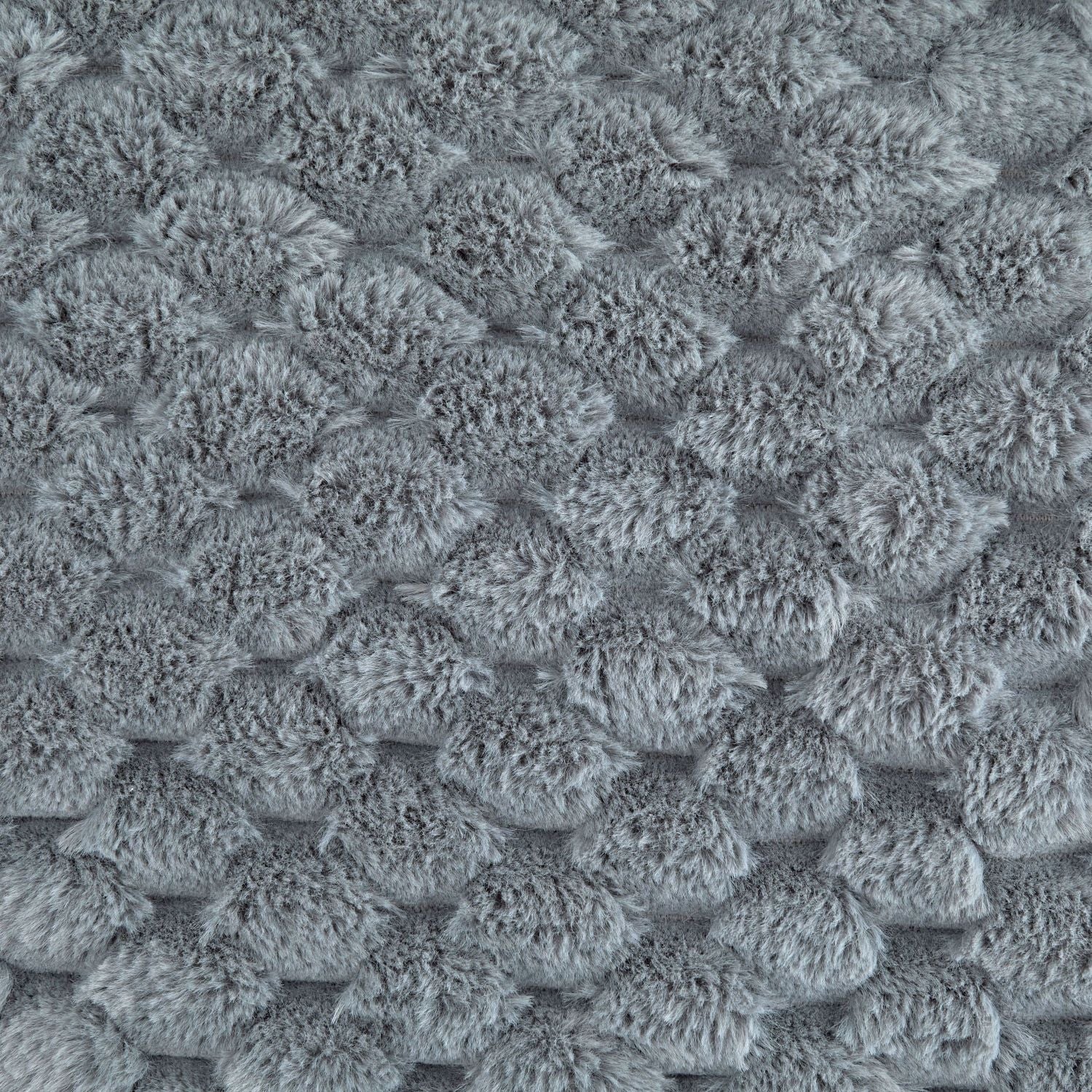 Lush Charcoal Grey Fluffy Faux Fur Throw Blanket