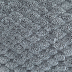 Lush Charcoal Grey Fluffy Faux Fur Throw Blanket