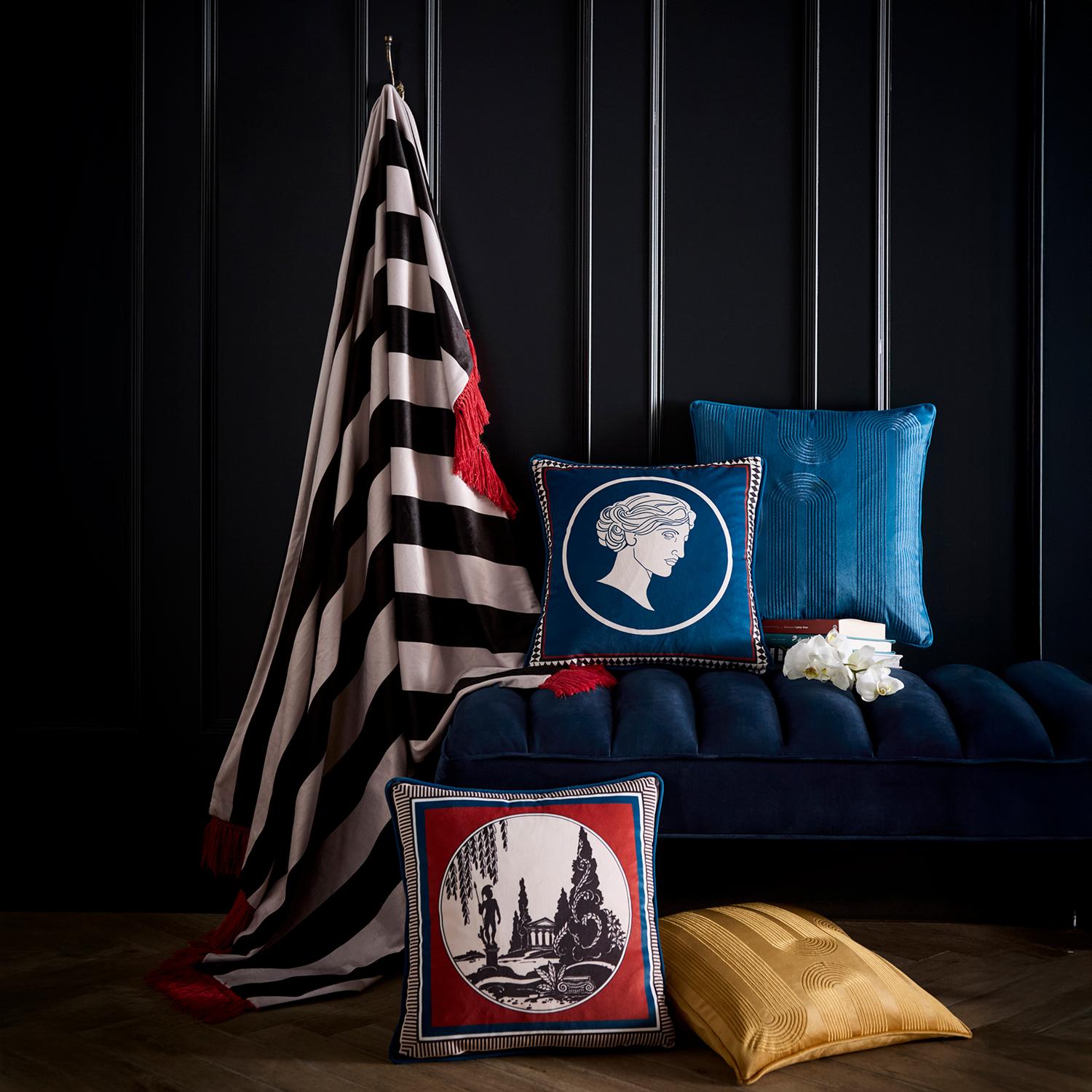Laurence Llewelyn-Bowen Velvet Arcadia Reversible Red Cushion (43cm x 43cm)