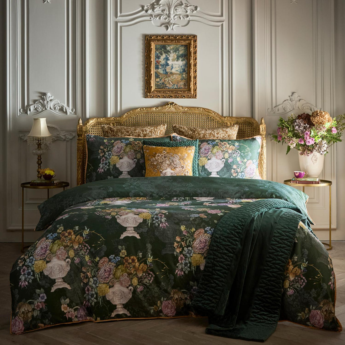 Laurence Llewelyn-Bowen Tuscan Holiday Green Cotton Sateen Duvet Set