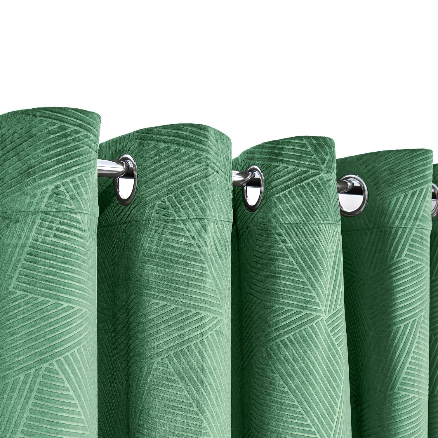 Midnight Green Velvet Eyelet Door Curtain