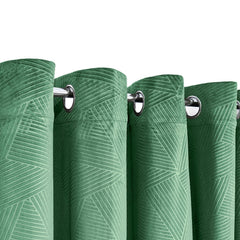 Midnight Green Velvet Eyelet Door Curtain